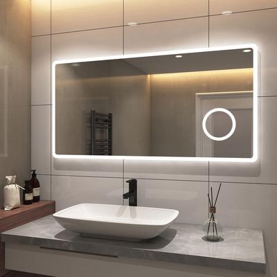 S'afielina - led Badspiegel Rechteckig mit dreifacher Vergrößerung Badezimmerspiegel mit Kaltweißes