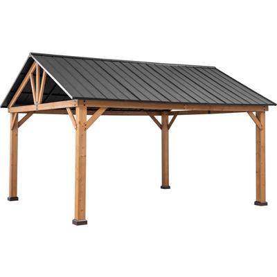 Sunjoy - Zedernholz Gazebo rebra in Anthrazit - 404cm x 465cm Image