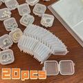 20/50pcs mini boîte de rangement en plastique carré transparent portable conteneur porte-bijoux boucles d'oreilles emballage vitrine médecine bin bijoux poubelle étuis de rangement pp accessoires