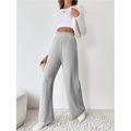 Femme Ample Polyester Plein Gris clair Gris foncé Mode Taille haute Toute la longueur Intérieur Plein Air Automne Hiver