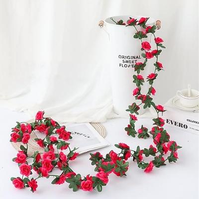 Simulation de vigne de rose en soie, 2 pièces, décoration de mariage, décoration de maison