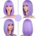 Beauty&Personal Care on Clearance! Cut Bob Wigs With Bangs 14 Inch Shoulder Length Straight Synthetic Hair Wigs Daily Costume Wig For Black Women Hair Replacement Wigs Holiday Gifts for Women