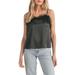 Faux Feather Trim Satin Camisole In At Nordstrom, Size Medium
