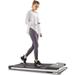 UMAY Under Desk Treadmill with Foldable Wheels Portable Walking Jogging Machine Flat Slim Treadmill Sports App Installation-Free Remote Control Jogging Running Machine for Home/Offic