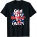 Womens Shirt God Save The Queen Raglan Baseball Tee Black Large