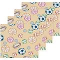 Hidove Cartoon Football Soccer Washcloths Towels Highly Absorbent and Soft Cotton Face Cloths 4 Pack Quick Dry Wash Cloths - 12 X 12 Inches