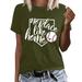 FhsagQ Summer Casual Tops for Women 2024 Women Round Neck Short Sleeve Baseball Football Printing T Shirt Top AG L