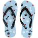 Dreamtimes Flip Flops Cute Cat Dog Footprint Puppy Paw Blue Slippers Sandals for Women Men Boy Girl Kid Beach Summer Yoga Mat Slipper