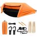 QCAI Camping Hammock with Mosquito Net and Rainfly Lightweight Portable Sleeping Hammock Tent Backpacker Travel Outdoor Gear (Orange)