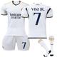 XNB 2023-2024 Real Madrid Home Shirt #7 Vini Jr Sportswear Soccer Activewear Set