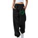 Ladies Casual Pants St. Patrick Leaf Drawstring Loose High Waist Sweatpants Classic Wide-Leg Dress Stretch Business Long Trousers Fashion Lightweight Golf Office Slacks with Pockets