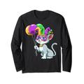 Mardi Gras Cat feiert Mardi Gras Cat Mardi Gras Parade Langarmshirt