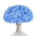 6pcs Blue Hydrangea Artificial Flowers Faux Hydrangea Flowers with Stems Full Heads Silk Fake Hydrangea Flowers for Wedding Bouquet Home Party Decor Centerpieces Floral Arrangements