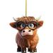 Oneshit Artificial Flowers Clearance Sale Cute Cow Car Pendant Home Tree Decoration Christmas Tree Ornament Home Decor 2PC