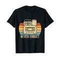 Retro Never Forget Kassette Floppy Disk Vhs Video Tape 80s T-Shirt