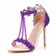 Women's Wedding Shoes Valentines Gifts Stilettos Ankle Strap Heels Party Party Evening Floral Wedding Sandals High Heel Sandals Bridal Shoes Rhinestone Pearl Tassel Open Toe Elegant Vintage Sexy