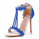 Women's Wedding Shoes Valentines Gifts Stilettos Ankle Strap Heels Party Party Evening Floral Wedding Sandals High Heel Sandals Bridal Shoes Rhinestone Pearl Tassel Open Toe Elegant Vintage Sexy