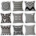Set of 9 Throw Pillow Simple Classic Cushion Vintage Circle Cover Sofa Home Decor Throw Pillow Case Outdoor Cushion for Sofa Couch Bed Chair Black White