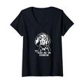 Damen Loved by a Black And Tan Coonhound Hund Spruch Hunde T-Shirt mit V-Ausschnitt