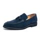 Men's Loafers Slip-Ons Suede Shoes Tassel Loafers Leather Loafers Walking Business Casual Office Career Party Evening Plush Warm Loafer Blue Purple Spring Fall