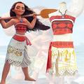 Prinzessin Moana Cosplay Kostüm Austattungen Damen Mädchen Film Cosplay Cosplay Rot Halloween Karneval Maskerade Veranstaltung / Fest Maskerade Röcke oben Halsketten