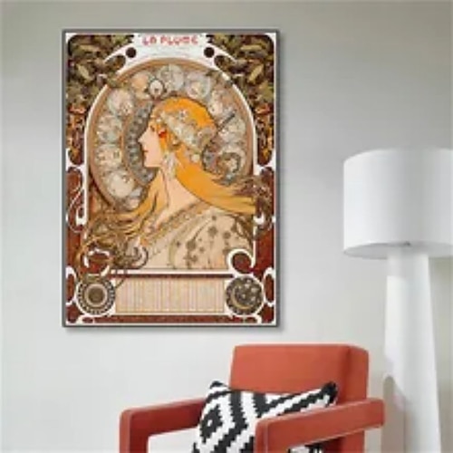 Menschen Wandkunst Leinwand Vintage Jugendstil Alphonse Mucha Drucke und Poster abstrakte Porträtbilder dekorative Stoffmalerei für Wohnzimmer Bilder ohne Rahmen Image