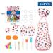 JUNWELL 13PCS Cute Kids Cooking and Baking Kit Toddler Apron Chef Hat Girls Dress Up Costume Career Role Play Pretend Play Kitchen Accessories Make Bake Cookies Present Toys