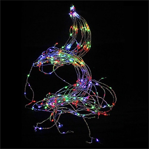 Elegante Hochzeitsfeier 10x2M 200 LEDs Kupferdraht Weinrebenlichter 2 Paket LED Wasserfall Lichterketten für Hochzeits- und Partydekoration mit Stecker-Adapter Image