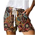 Damen Shorts Kurze Hosen Normal Polyester Schottenstoff Kariert Geometrie Dunkel Braun Kurze Hosen Mittlere Hüfthöhe Kurz Casual Freizeitskleidung Sommer Frühling