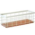 Small Metal Wire Storage Basket Detachable Wood Base Storage Organizer Bin Basket for Kitchen Cabinets Bathroom Pantry Garage Laundry Room