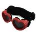 Dog Sunglasses Small goggles Adjustable strap UV protection Dog heart-shaped anti-fog sunglasses Dog sunglasses goggles - red