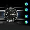 BESVEH 1X Universal Luminous Diamond Quartz Analog Watch Stick On Car Clock Accessories