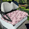 Xoenoiee Pink Floral Butterfly Pattern Golf Cart Seat Covers Club Car Seat Covers for EZGO Yamaha Golf Cart Seat Blanket Covers for 2 Person Seats Summer Golf Cart Seat Towel