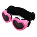 Dog Sunglasses Small goggles Adjustable strap UV protection Dog heart-shaped anti-fog sunglasses Dog sunglasses goggles - Pink