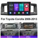 Zcargel For Toyota Corolla 2006-2013 Android 12 Car Stereo Player Radio GPS Navi 9 Touch Screen Bluetooth Car Radio Support Mirror Link GPS WiFi SWC DSP Backup Camera 2+32GB