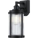 YU Lighting 6358800 One-Light Textured Black Finish with Accents and Clear Seeded Glass OUTDOOR WALL Fixture