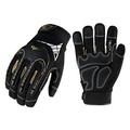 Vgo 1-Pair Heavy-Duty Synthetic Leather Work Gloves Impact Protection Mechanic Gloves Rigger Gloves High Dexterity Vibration Reduction Touchscreen Capable (Size XL Black SL8849)