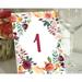 Darling Souvenir Diamond Floral Table Numbers Calligraphy Elegent Table Cards Decor-5 x 7 (1 to 50)