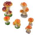 Mini Mushrooms Carabiner Clip Stepping Stones Garden 6 Pcs Small Decorate Resin Plants Decoration Outdoor