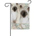 HGUAN Two Cute Kittens Couple Thai Siamese Cats Small Garden Flag Vertical Polyester Double-Sided Printed Home Outdoor Yard Holiday Decor
