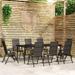 durable 9 Piece Patio Dining Set Black Outdoor Furniture Sets Outdoor Patio Set Backyard Furniture Suitable for Balcony Deck Patio