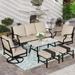 durable VALLEY Patio Conversation Set 4 PCS Outdoor Furniture Set Metal Sofa Set Rocking Swvel Chair with Thick Upgrade Cushion and Coffee Table Beige\u2026