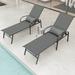 2 Pieces Set Outdoor Patio Swimming Pool Lounge Gray Color with Pillow Front Porch Outdoor Patio Furniture Chairs Set