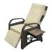 Outdoor Recliner Chair PE Wicker Adjustable Reclining Lounge Chair and Removable Soft Cushion with Modern Armchair and Ergonomic for Home Sunbathing or Relaxation (Khaki)