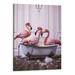 Chilfamy Funny Bathroom Flamingo Wall Art- Flamingos Pink Kids Bathroom Decor Flamingos Pictures Posters for Tropical Animal Modern Cute Chic Toilet Bathub Sign Pictures Poster wall decor 16x20 inch