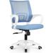 Office Computer Desk Chair Gaming-Ergonomic Mid Back Cushion Lumbar Support with Wheels Comfortable Blue Mesh Racing Seat Adjustable Swivel Rolling Home Executive (Sky Blue)