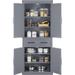 TJUNBOLIFE 72.5 Kitchen Pantry Cabinet Freestanding Cupboard with Drawer and Adjustable Shelves Cabinet Organizer for Kitchen/Living Room/Dinning Room/Bathroom Dark Gray