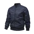 Militär jacken für Männer monochroma tische Bomber jacke Oberbekleidung Flieger-Baseball jacken