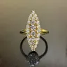 Huitan trend ige Frauen Eheringe Mode Marquise geformt Gold Farbe Ringe Verlobung Ehering