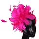 Frauen hot pink elegante Hochzeit Fascinator Hüte Feder Stirnbänder Kirche Milli nery Stirnbänder